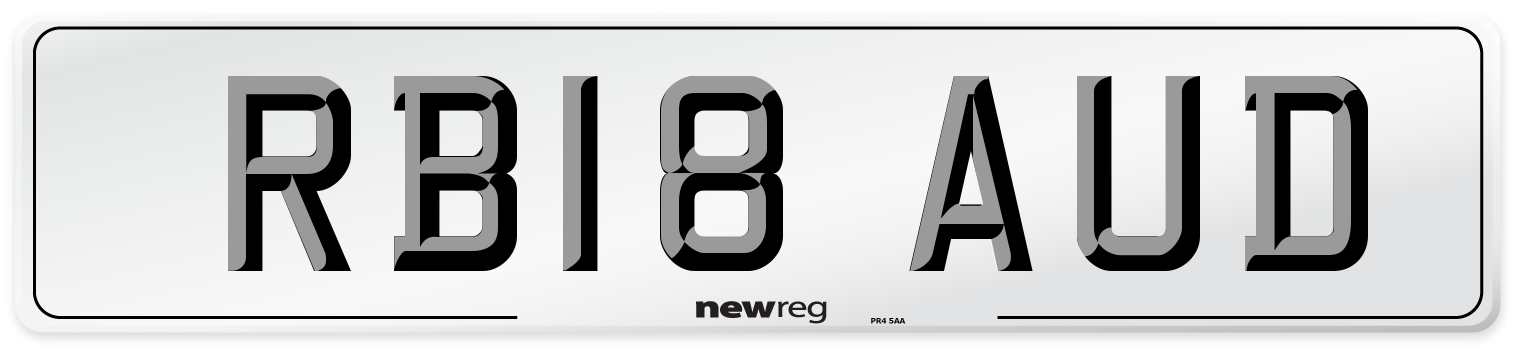 RB18 AUD Number Plate from New Reg
